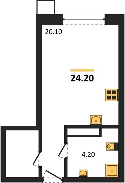 Фото №1: Студия 24&nbsp;м², 13/16&nbsp;эт. - Краснодар, Прикубанский внутригородской округ, мкр. Парк Победы