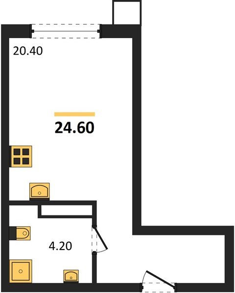 Фото №1: Студия 24&nbsp;м², 14/16&nbsp;эт. - Краснодар, Прикубанский внутригородской округ, мкр. Парк Победы