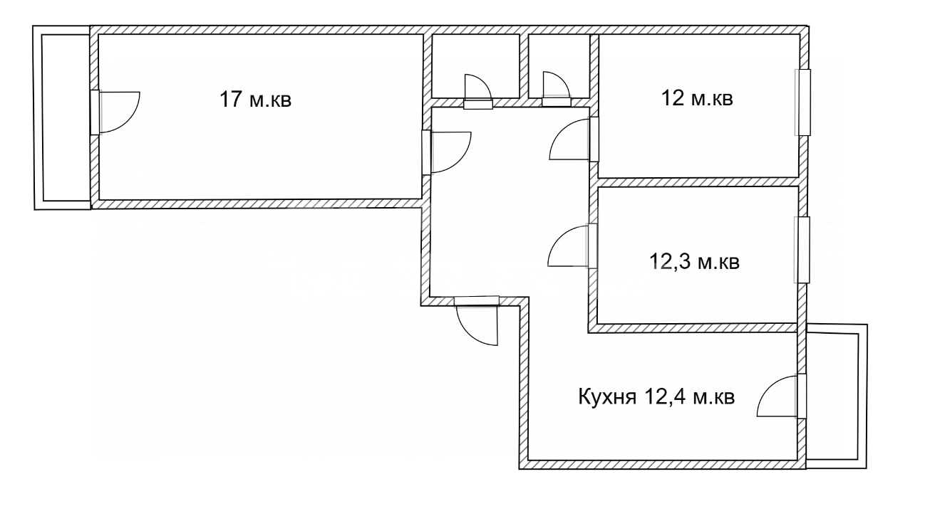 Фото №2: 3-комнатная квартира 76&nbsp;м², 4/9&nbsp;эт. - Молодёжное, мкр. жилой комплекс Солнечный Парк, ул. Парковая, 2
