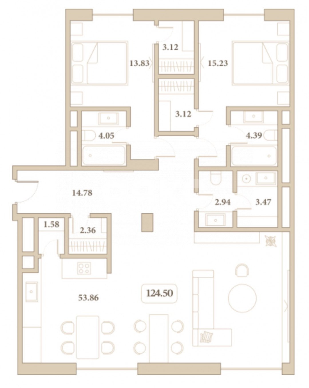 Фото №20: Апартаменты 124&nbsp;м², 7/7&nbsp;эт. - Анапа, ул. Толстого, 27