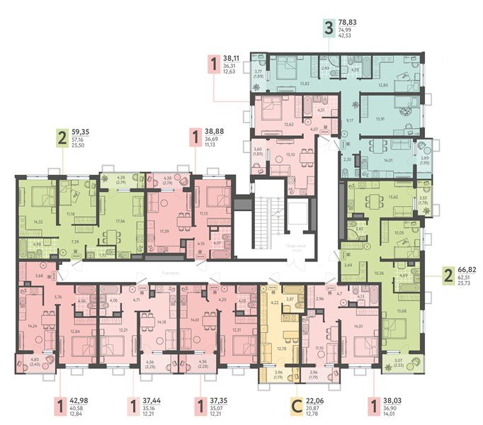 Фото №8: Студия 22&nbsp;м², 6/18&nbsp;эт. - Краснодар, Прикубанский внутригородской округ, мкр. ЖК Тёплые Края, ул. имени Леона Орбели, 9