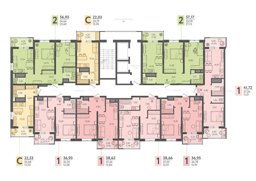 Фото №8: Студия 22&nbsp;м², 16/18&nbsp;эт. - Краснодар, Прикубанский внутригородской округ, мкр. ЖК Тёплые Края, ул. имени Леона Орбели, 9