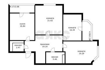 Фото №1: 3-комнатная квартира 100&nbsp;м², 13/19&nbsp;эт. - Краснодар, мкр. Фестивальный, ул. Морская, 45