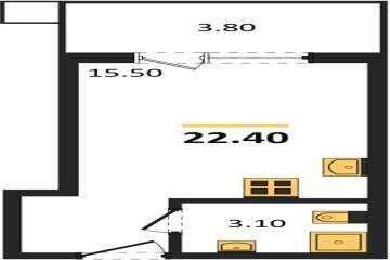 Фото №1: Студия 22 м², 2/9 эт. - Краснодар, мкр. Парк Победы,