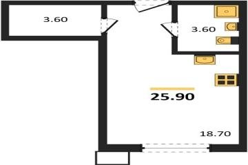 Фото №1: Студия 25 м², 2/9 эт. - Краснодар, мкр. Парк Победы,