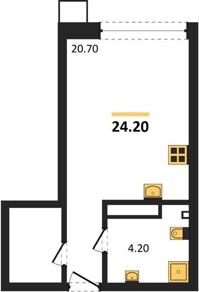 Фото №1: Студия 24&nbsp;м², 16/16&nbsp;эт. - Краснодар, Прикубанский внутригородской округ, мкр. Парк Победы