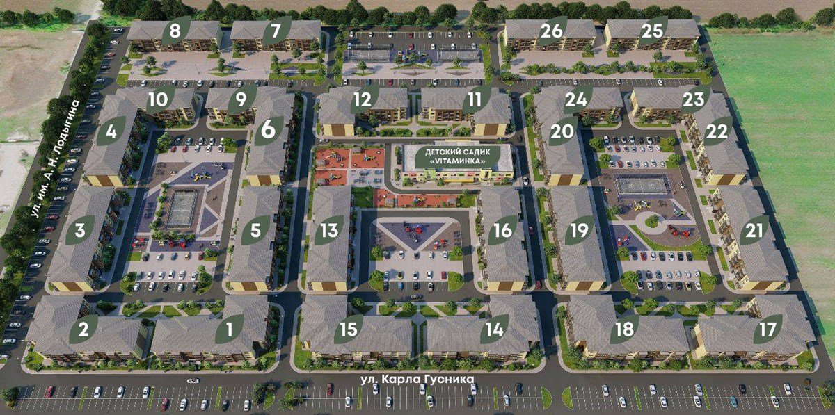 Фото №2: Студия 25&nbsp;м², 3/3&nbsp;эт. - Берёзовый, Прикубанский внутригородской округ, Прогресс, жилой комплекс Прогресс, мкр. жилой комплекс Нова Вита, ул. имени А.Н. Лодыгина, 6к2/1