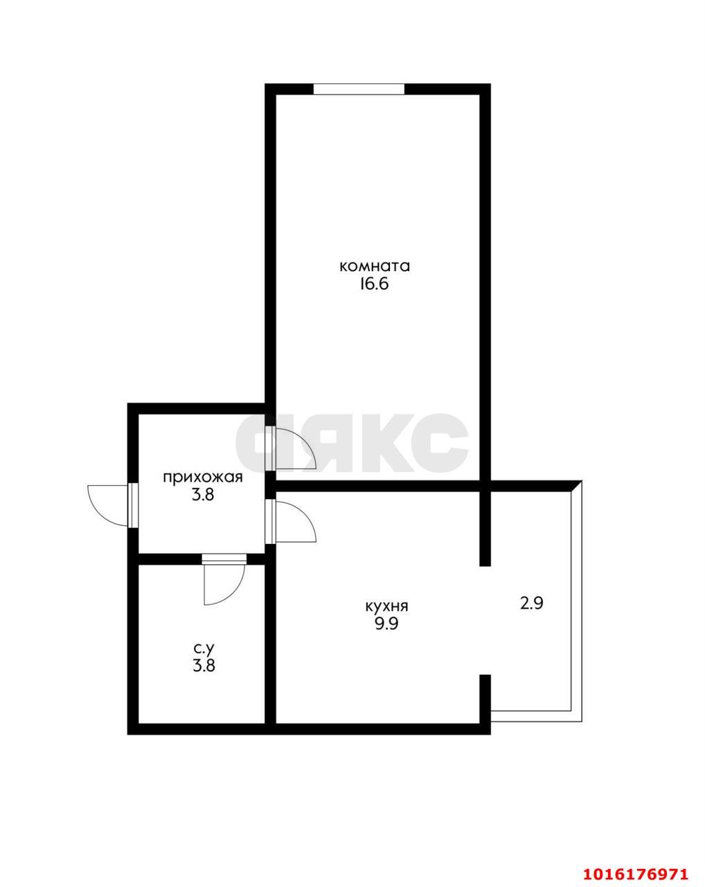 Фото №7: 1-комнатная квартира 34&nbsp;м², 2/7&nbsp;эт. - Краснодар, Прикубанский внутригородской округ, мкр. Музыкальный, ул. Агрохимическая, 109