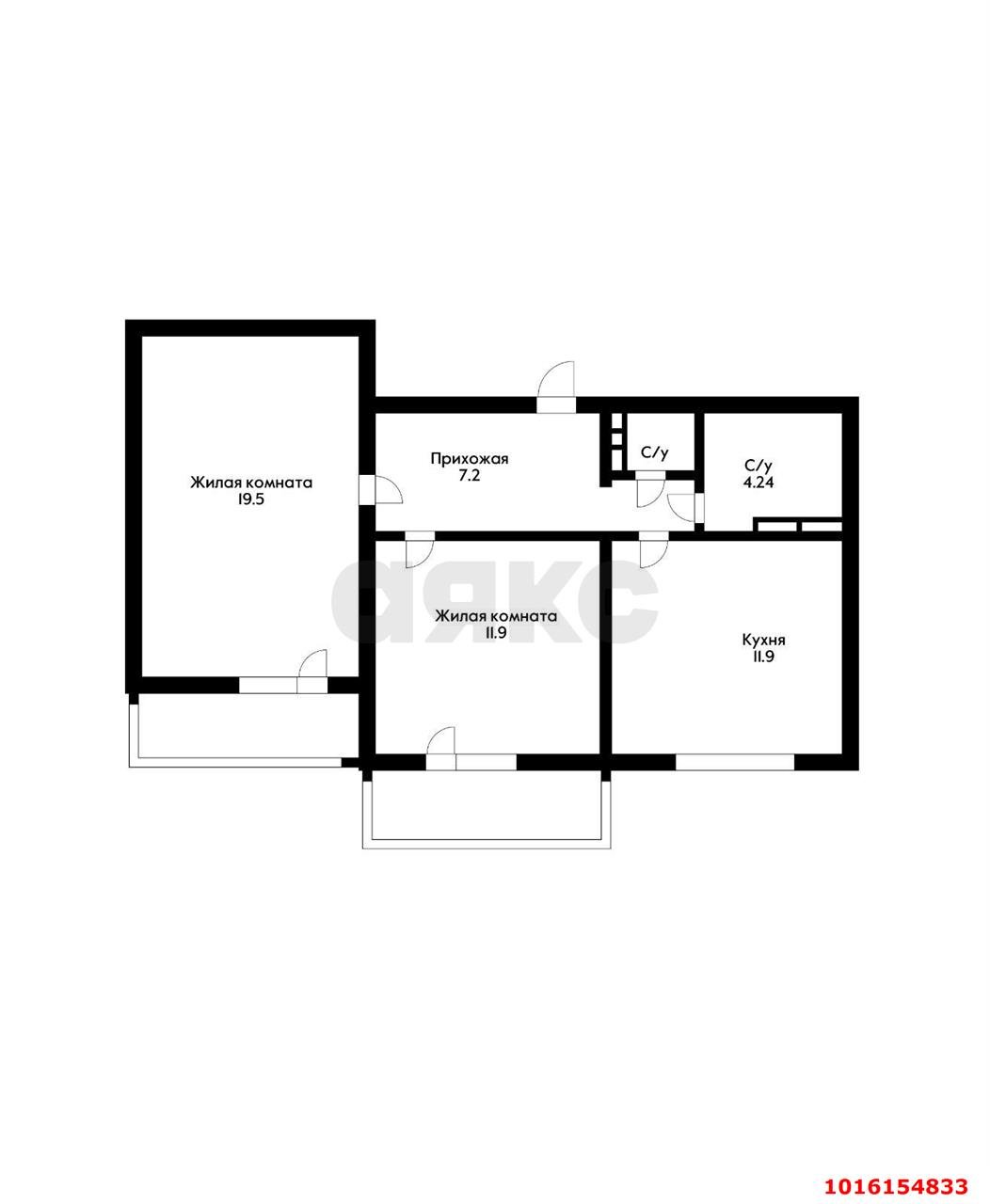 Фото №10: 2-комнатная квартира 60&nbsp;м², 9/16&nbsp;эт. - Краснодар, Карасунский внутригородской округ, мкр. Почтовый, пр-кт имени писателя Знаменского, 24