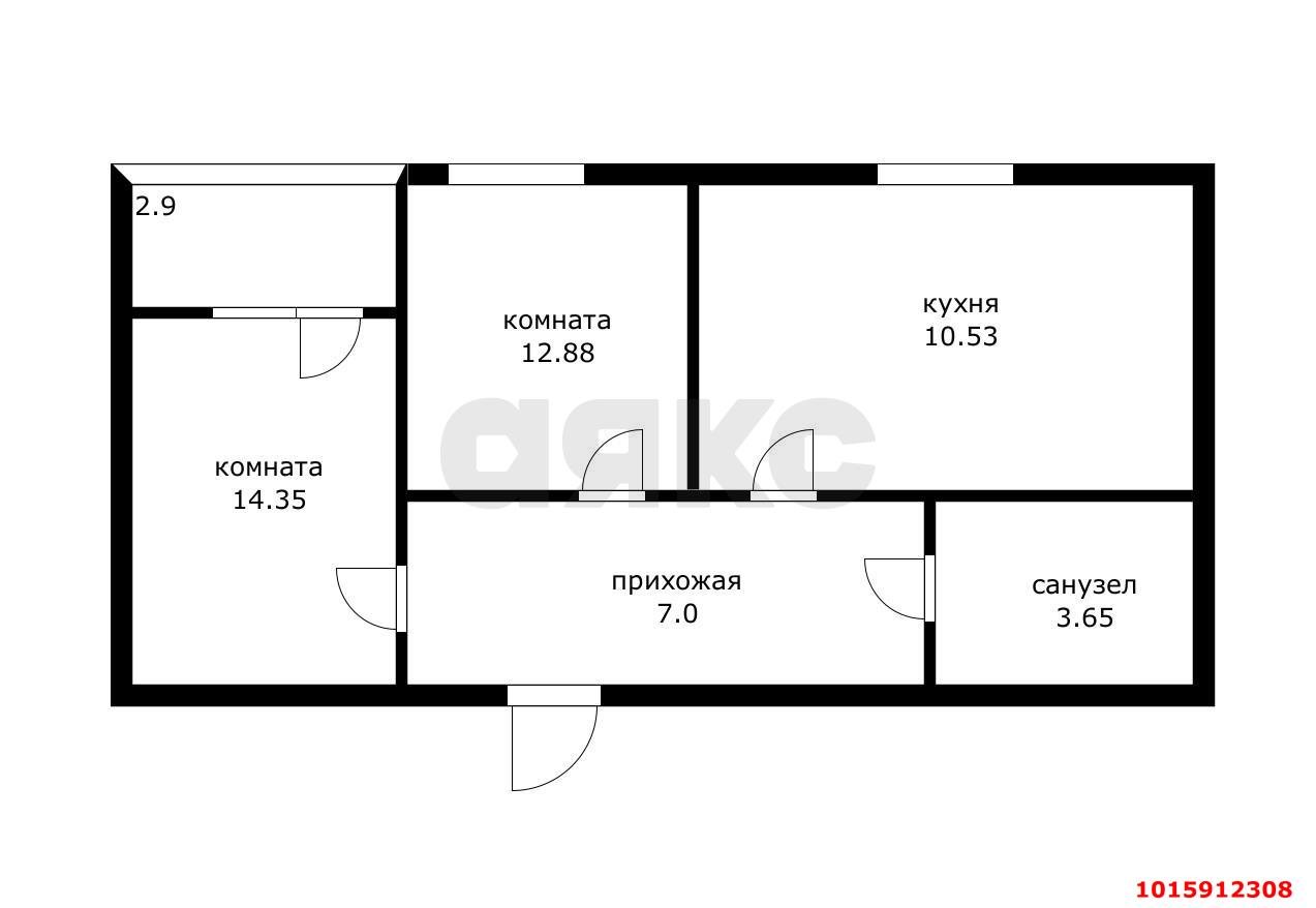 Фото №6: 2-комнатная квартира 49&nbsp;м², 5/19&nbsp;эт. - Краснодар, мкр. Карасунский внутригородской округ, ул. имени Владимира Жириновского, 7к2