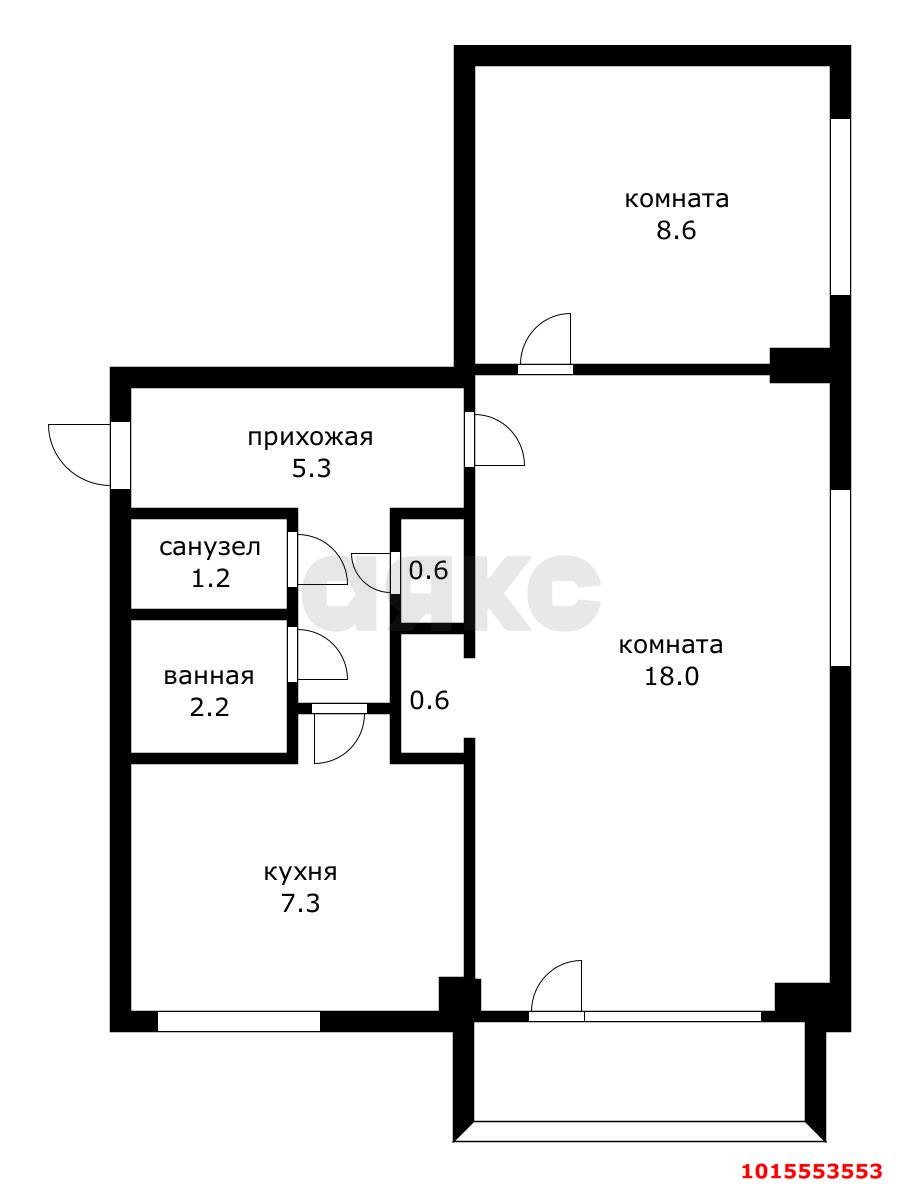 Фото №15: 2-комнатная квартира 43&nbsp;м², 5/5&nbsp;эт. - Краснодар, Прикубанский внутригородской округ, мкр. Фестивальный, ул. Яна Полуяна, 42