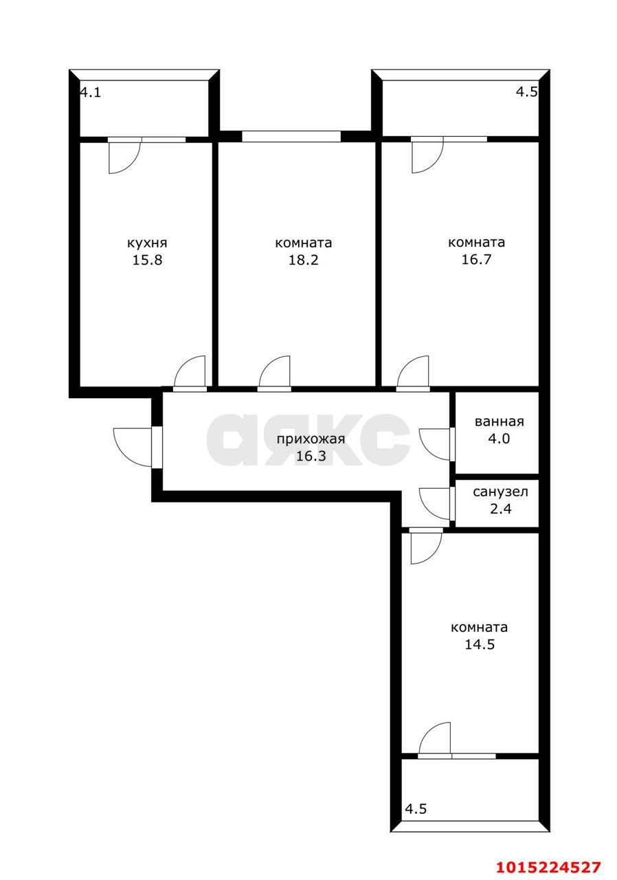 Фото №17: 3-комнатная квартира 100&nbsp;м², 2/24&nbsp;эт. - Краснодар, Прикубанский внутригородской округ, 40 лет Победы, мкр. жилой комплекс Достоевский, ул. Достоевского, 84