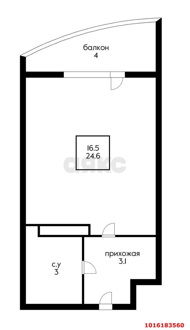 Фото №2: Студия 25&nbsp;м², 12/24&nbsp;эт. - Краснодар, Прикубанский внутригородской округ, ЖК Лучший, мкр. имени Петра Метальникова, ул. Петра Метальникова, 36