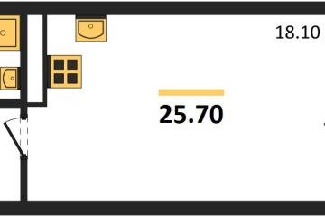 Фото №1: Студия 25 м², 3/3 эт. - Берёзовый, мкр. жилой комплекс Нова Вита, ул. имени А.Н. Лодыгина, 6лит11