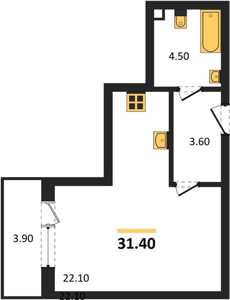 Фото №1: Студия 31&nbsp;м², 1/3&nbsp;эт. - Берёзовый, Прикубанский внутригородской округ, Прогресс, жилой комплекс Прогресс, мкр. жилой комплекс Нова Вита, ул. имени А.Н. Лодыгина, 6лит11