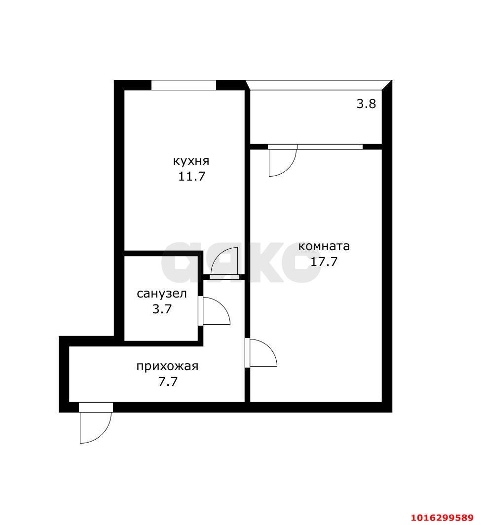 Фото №9: 1-комнатная квартира 45&nbsp;м², 3/7&nbsp;эт. - Краснодар, Прикубанский внутригородской округ, мкр. Музыкальный, ул. имени Дунаевского И.И., 22А