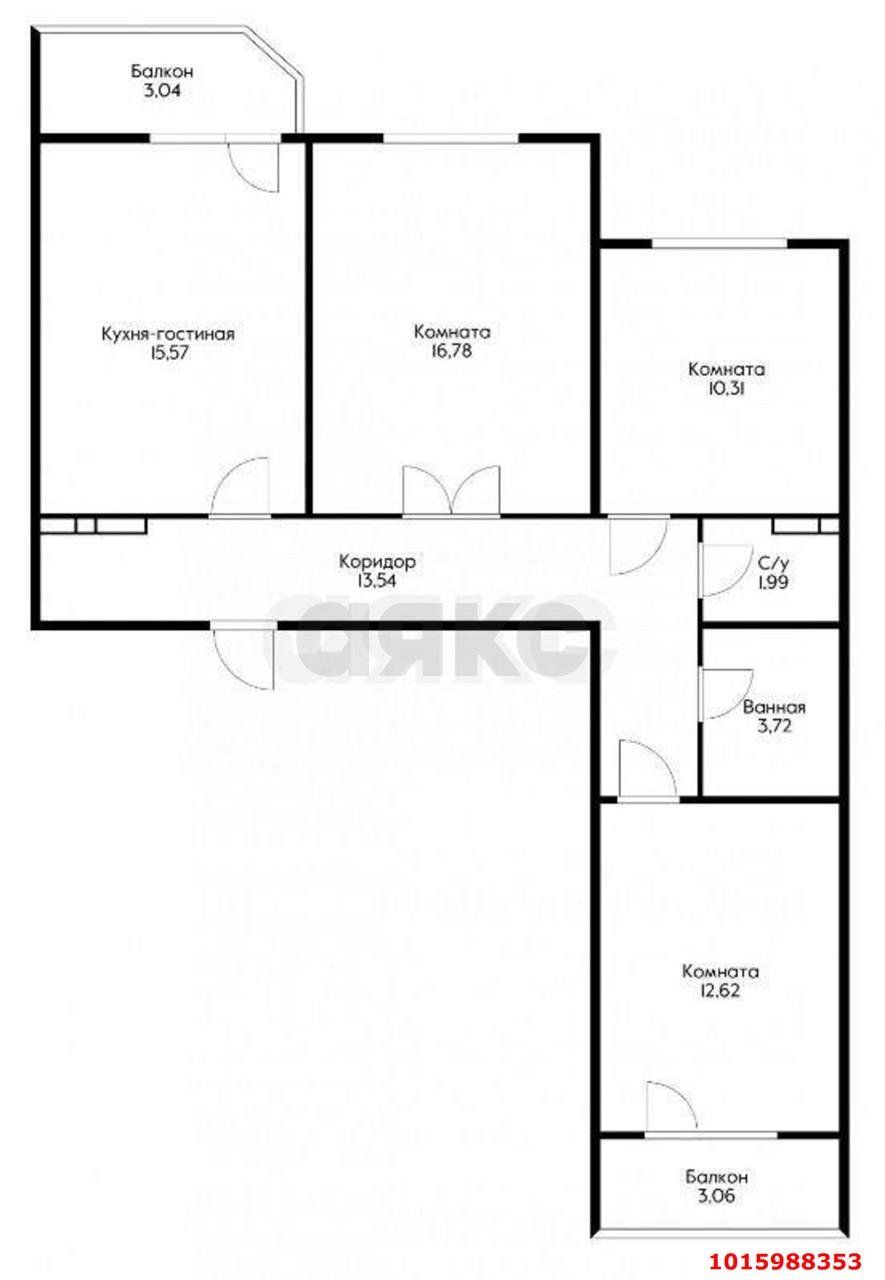 Фото №14: 3-комнатная квартира 80&nbsp;м², 14/23&nbsp;эт. - Краснодар, Карасунский внутригородской округ, Камвольно-суконный Комбинат, мкр. ЖК Урал, ул. Уральская, 87/7