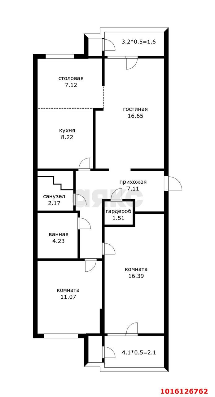 Фото №18: 3-комнатная квартира 82&nbsp;м², 9/16&nbsp;эт. - Краснодар, Прикубанский внутригородской округ, мкр. 2-я Площадка, ул. Ветеранов, 85к3