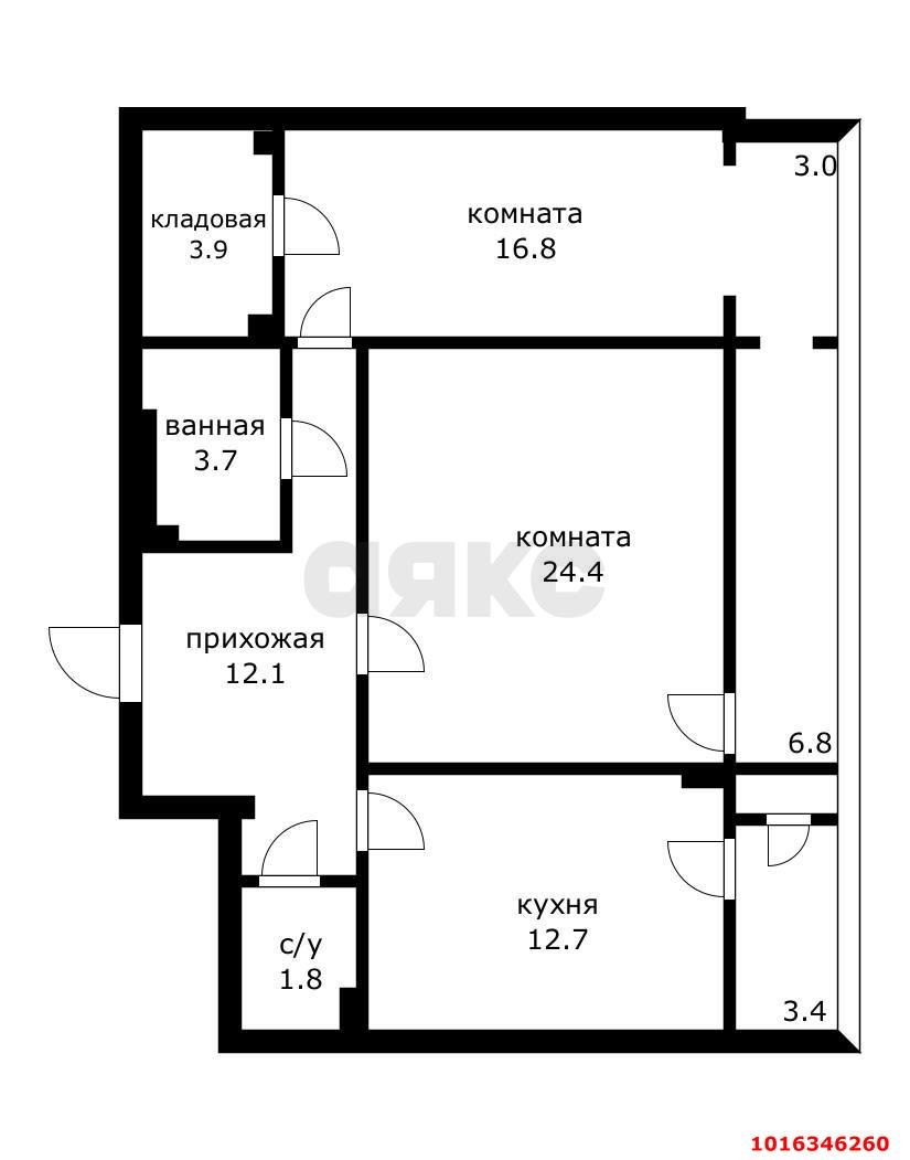 Фото №1: 2-комнатная квартира 75&nbsp;м², 3/4&nbsp;эт. - Краснодар, Западный внутригородской округ, мкр. Юбилейный, ул. 70-летия Октября, 26/1