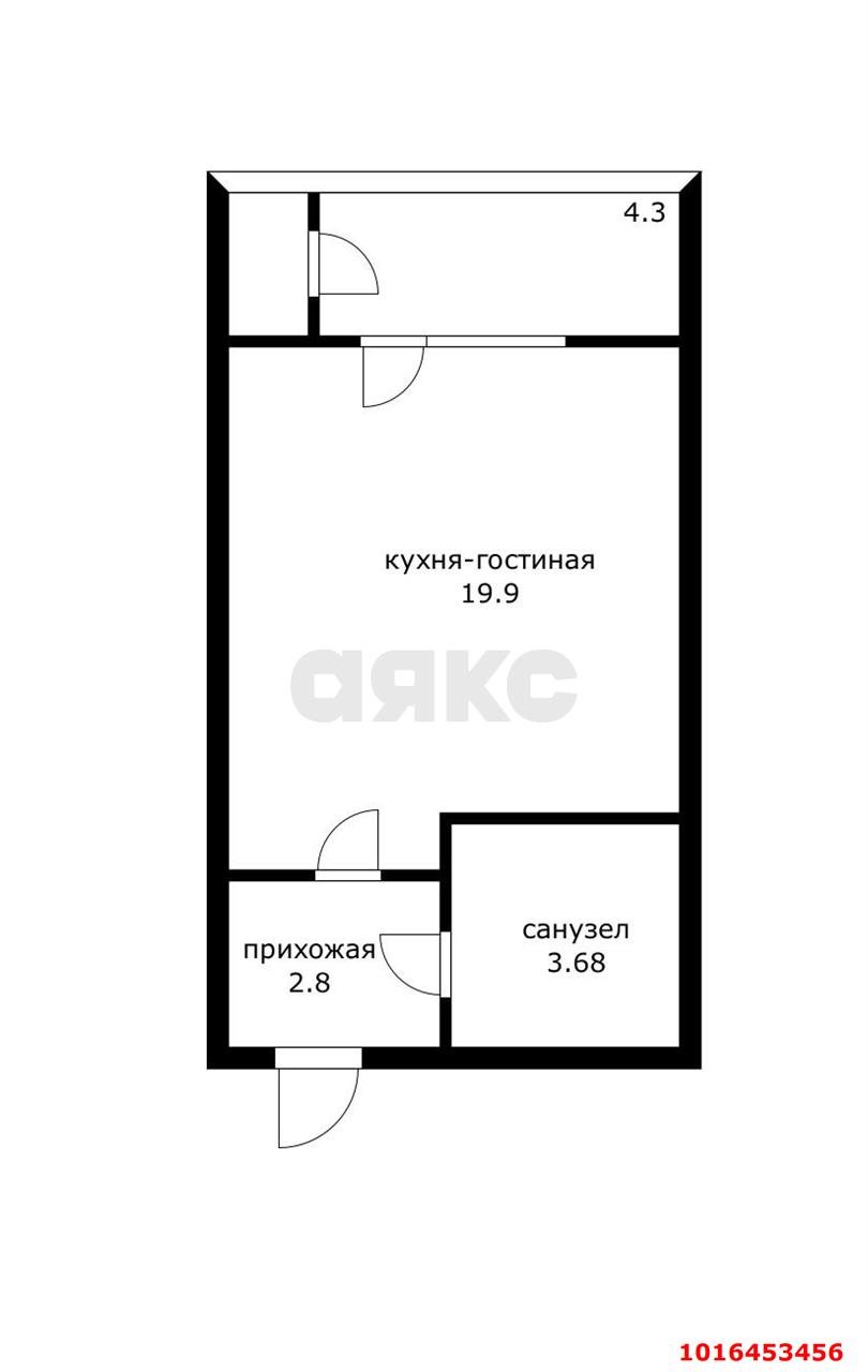 Фото №9: Студия 28&nbsp;м², 2/16&nbsp;эт. - Краснодар, Прикубанский внутригородской округ, мкр. жилой комплекс Зелёный театр, ул. Западный Обход, 39/1к6