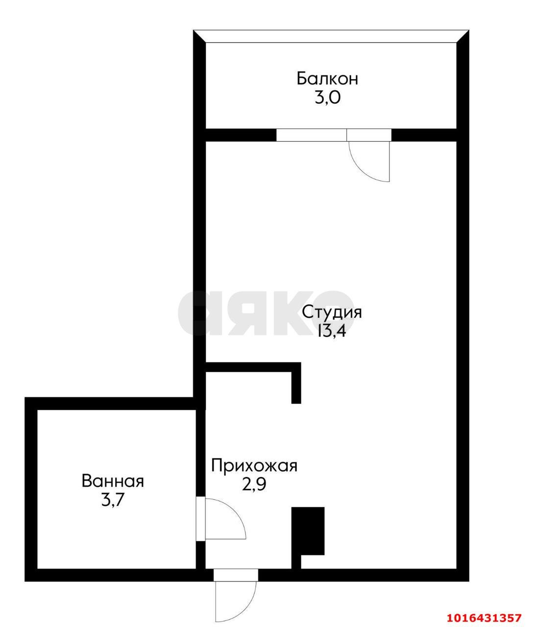 Фото №15: Студия 26&nbsp;м², 8/16&nbsp;эт. - Краснодар, Прикубанский внутригородской округ, мкр. жилой комплекс Самолёт-2, ул. Западный Обход, 57к2