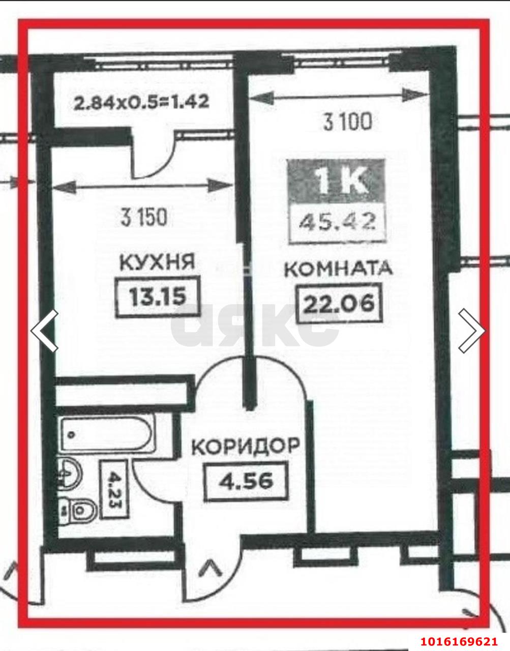 Фото №6: 1-комнатная квартира 46&nbsp;м², 15/24&nbsp;эт. - Краснодар, Прикубанский внутригородской округ, Круглик, жилой комплекс Сердце, мкр. Школьный, ул. Школьная, 1