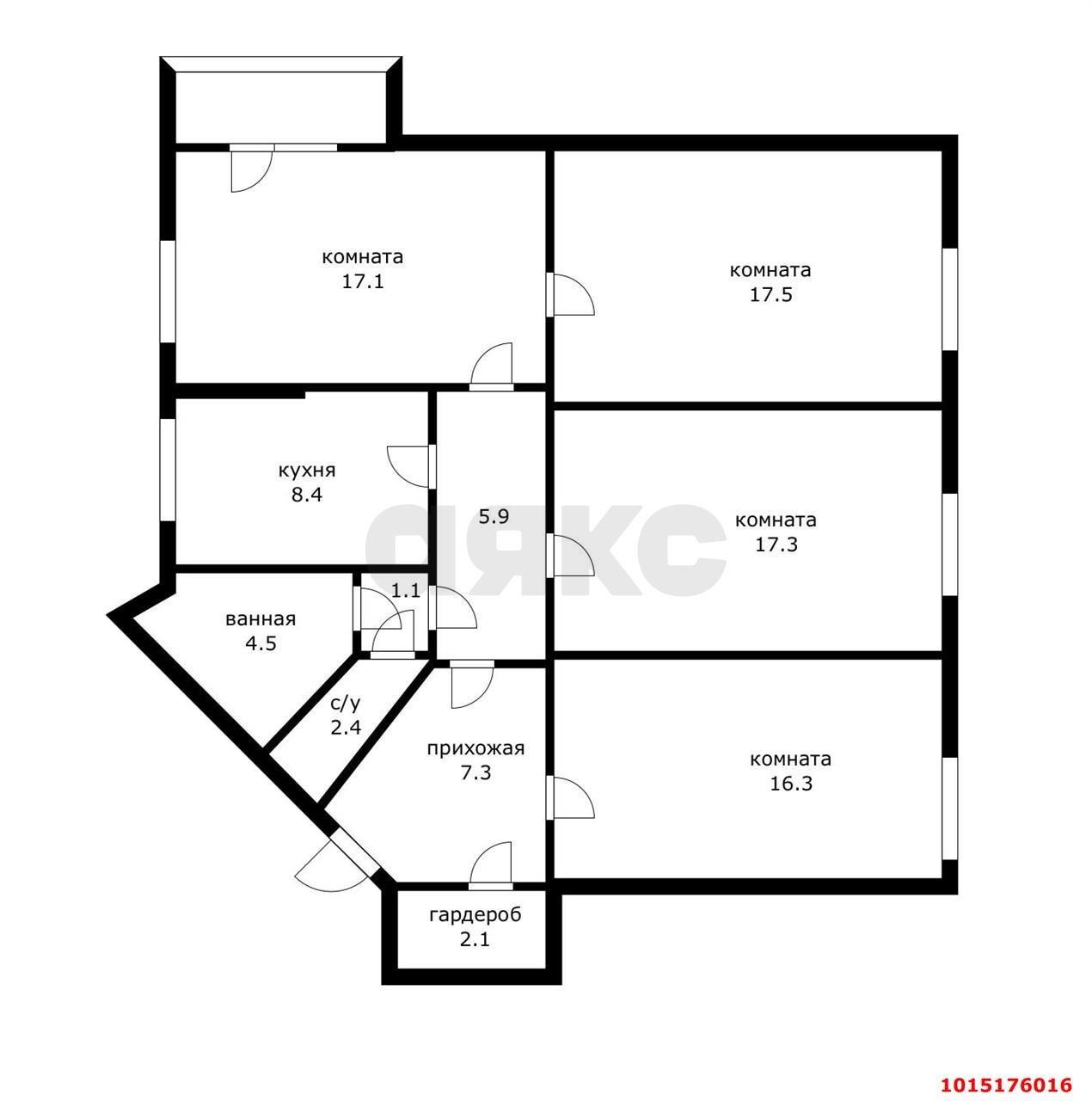 Фото №11: 3-комнатная квартира 99&nbsp;м², 4/4&nbsp;эт. - Краснодар, Центральный внутригородской округ, мкр. Центральный, ул. Орджоникидзе, 69