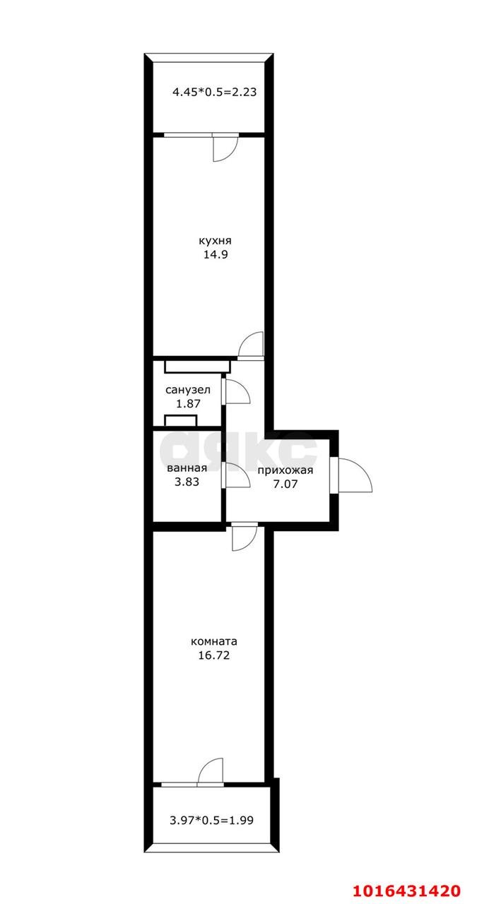 Фото №15: 1-комнатная квартира 50&nbsp;м², 16/17&nbsp;эт. - Краснодар, Прикубанский внутригородской округ, Молодёжный, мкр. жилой комплекс Дуэт, ул. Душистая, 77к1