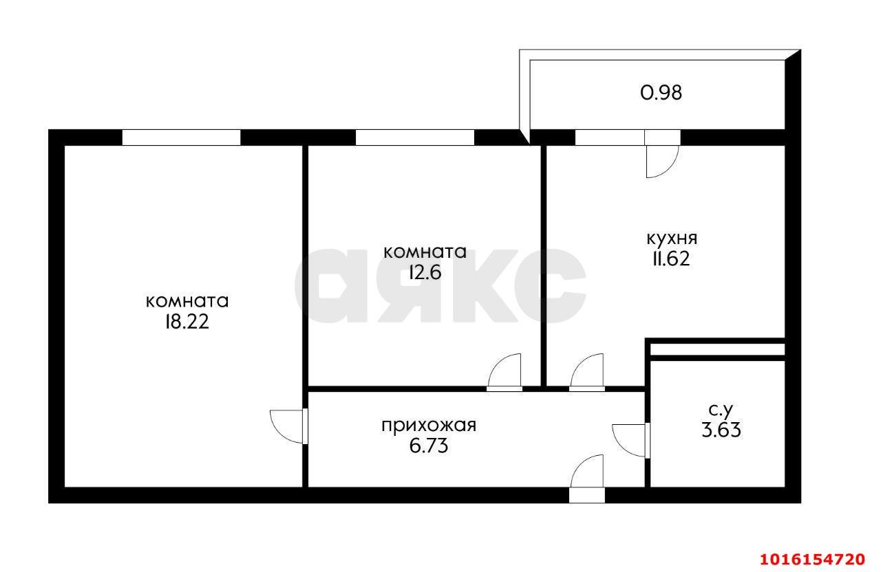 Фото №8: 2-комнатная квартира 54&nbsp;м², 8/8&nbsp;эт. - Краснодар, Прикубанский внутригородской округ, мкр. жилой комплекс Краски, ул. Краеведа Соловьёва, 6к6