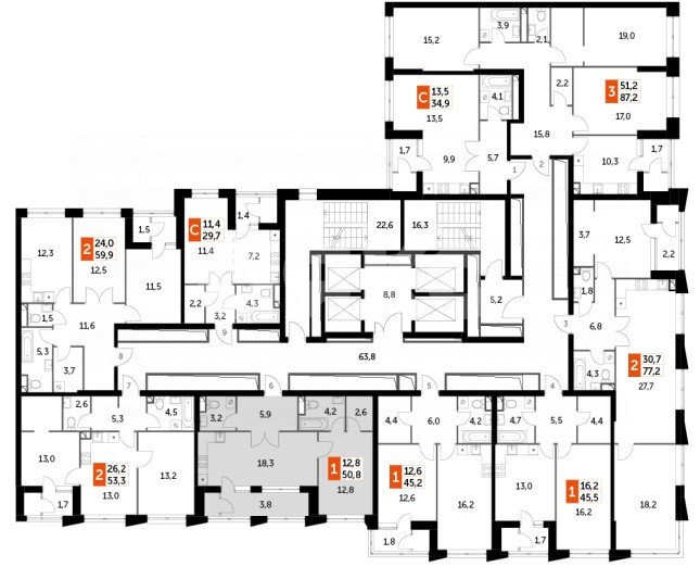Фото №27: 2-комнатная квартира 55&nbsp;м², 24/44&nbsp;эт. - Москва, ЖК Скай Гарден, Покровское-Стрешнево, мкр. жилой комплекс Скай Гарден, пр-д Строительный, 9с6
