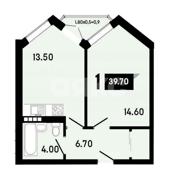 Фото №13: 1-комнатная квартира 38&nbsp;м², 13/16&nbsp;эт. - Анапа, 3Б, мкр. жилой комплекс Парадный, ул. Супсехское шоссе, 4к1