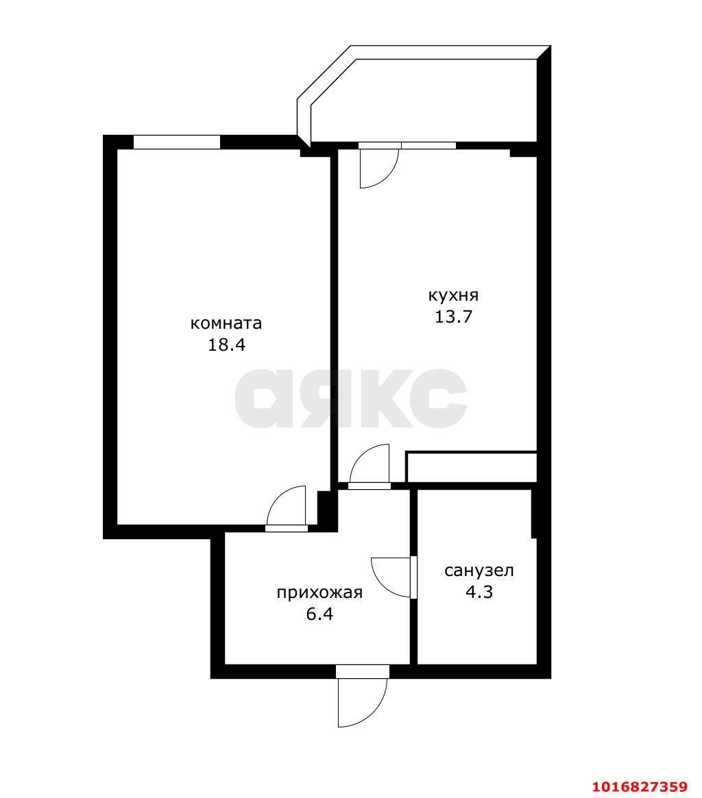 Фото №8: 1-комнатная квартира 42&nbsp;м², 16/17&nbsp;эт. - Краснодар, Прикубанский внутригородской округ, мкр. имени Маршала Жукова, ул. Александра Покрышкина, 4/10