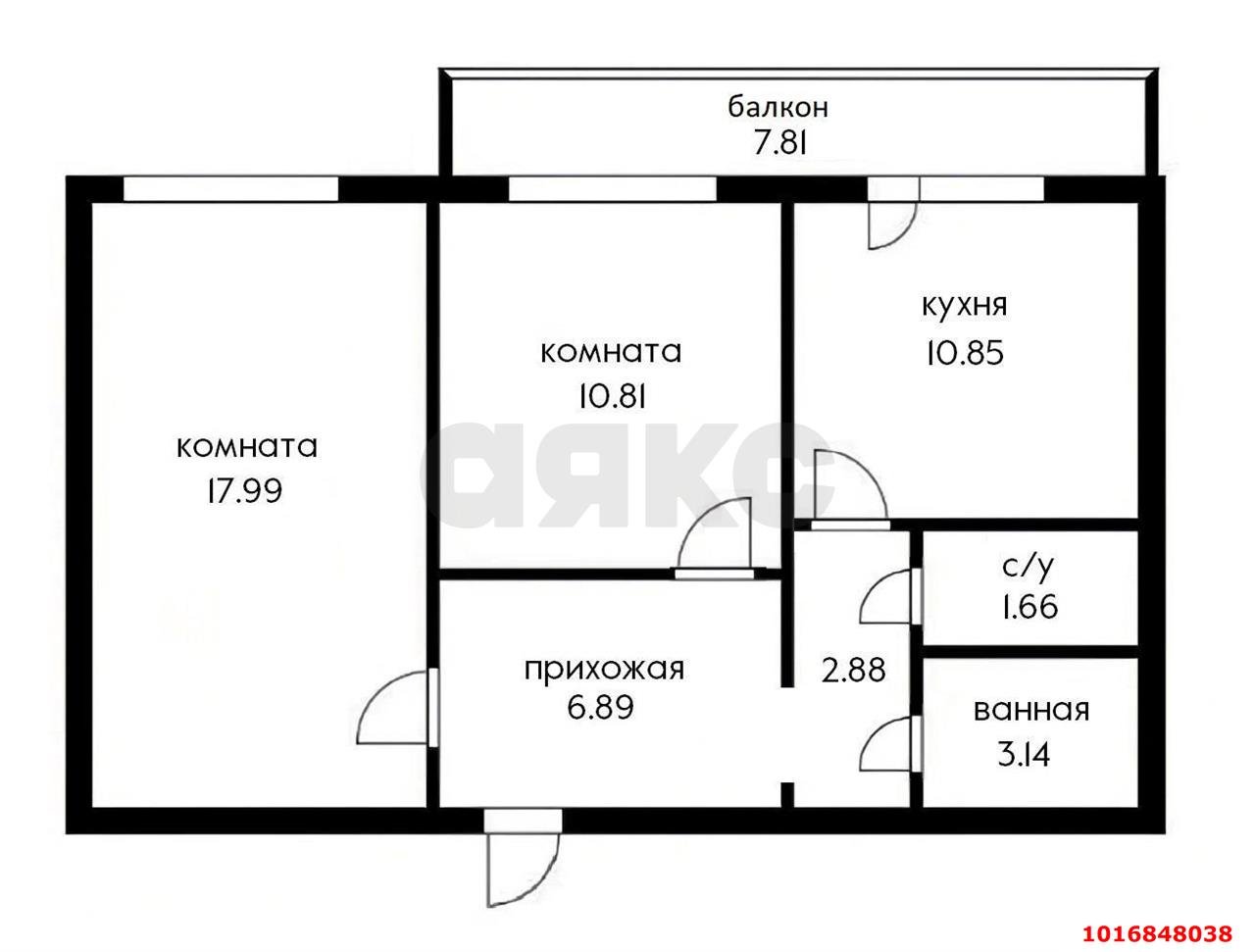 Фото №16: 2-комнатная квартира 60&nbsp;м², 2/16&nbsp;эт. - Краснодар, Карасунский внутригородской округ, ж/м Пашковский, ул. Фадеева, 429