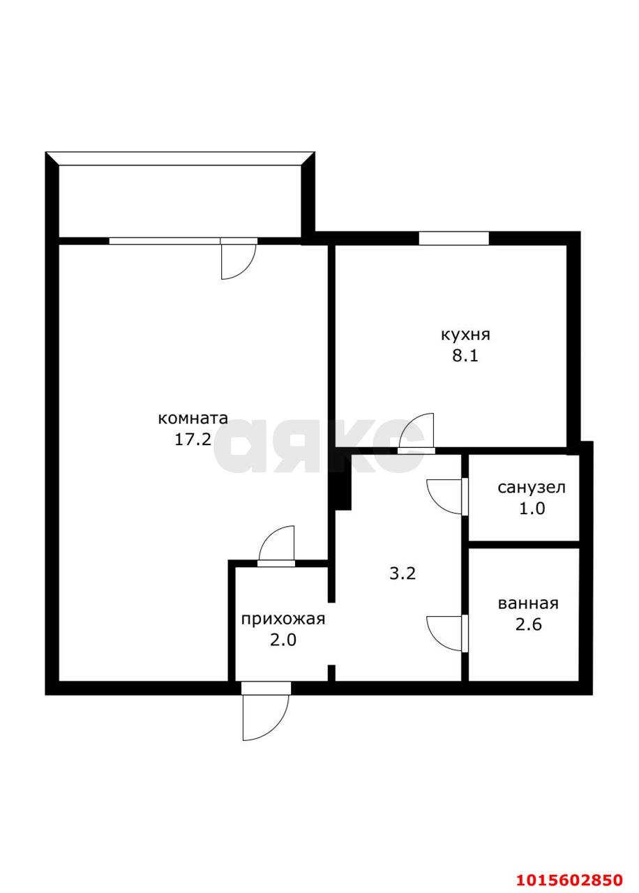 Фото №9: 1-комнатная квартира 34&nbsp;м², 3/9&nbsp;эт. - Краснодар, Центральный внутригородской округ, мкр. Центральный, ул. Мира, 64