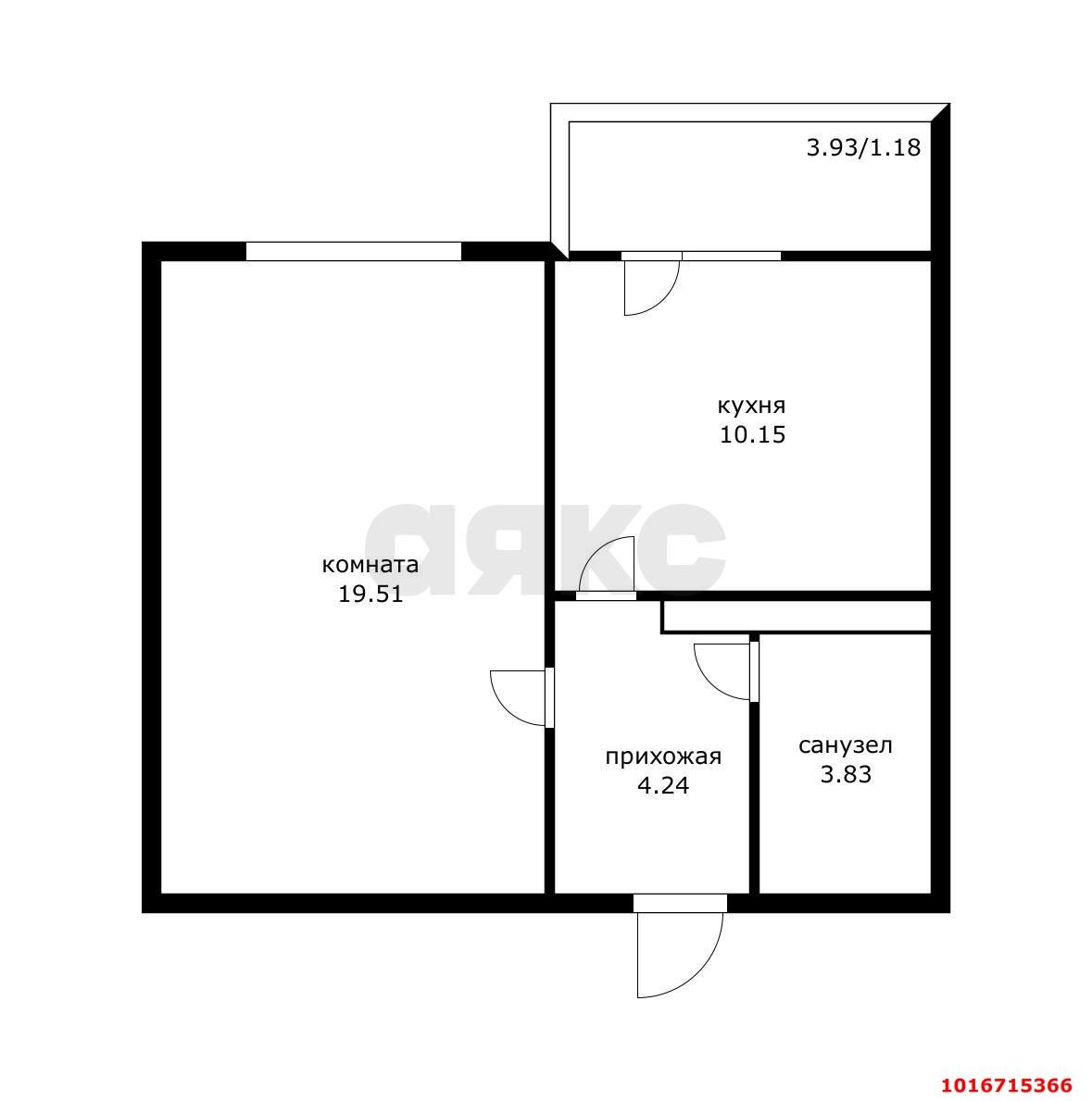 Фото №8: 1-комнатная квартира 41&nbsp;м², 5/16&nbsp;эт. - Краснодар, Прикубанский внутригородской округ, мкр. Молодёжный, ул. Душистая, 25