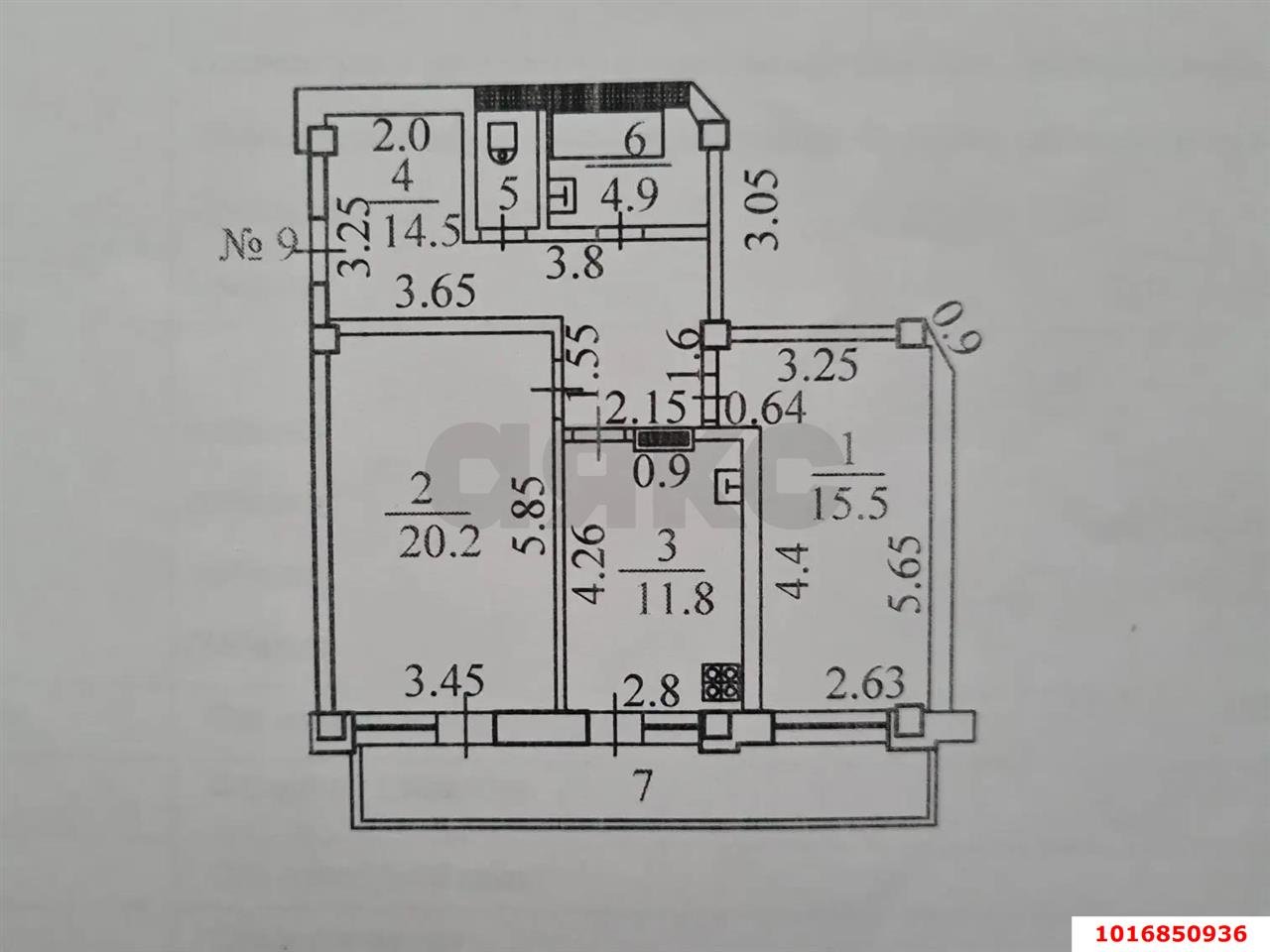Фото №6: 2-комнатная квартира 74&nbsp;м², 5/10&nbsp;эт. - Новороссийск, Южный, мкр. 14-й, ул. Молодёжная, 4А