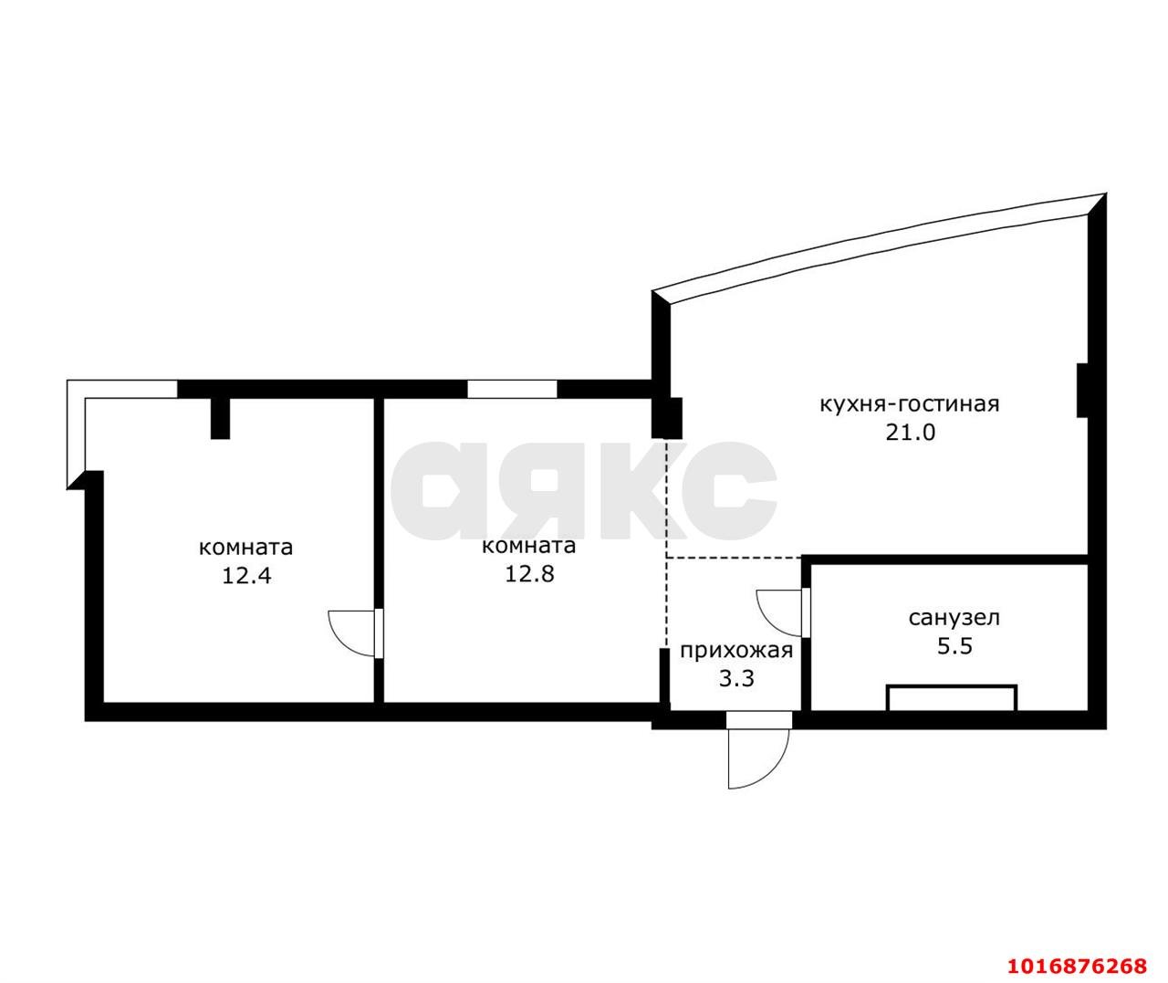 Фото №4: 2-комнатная квартира 57&nbsp;м², 8/12&nbsp;эт. - Краснодар, Западный внутригородской округ, мкр. Центральный, ул. имени Пушкина, 2