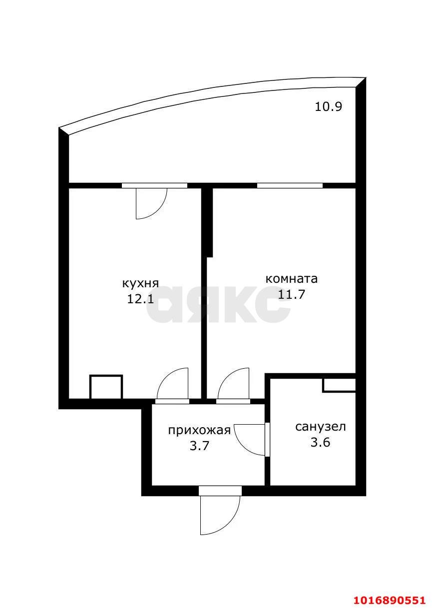 Фото №15: 1-комнатная квартира 42&nbsp;м², 7/10&nbsp;эт. - Краснодар, Прикубанский внутригородской округ, Россинского, мкр. жилой комплекс Инсити-Парк, ул. Командорская, 1к1