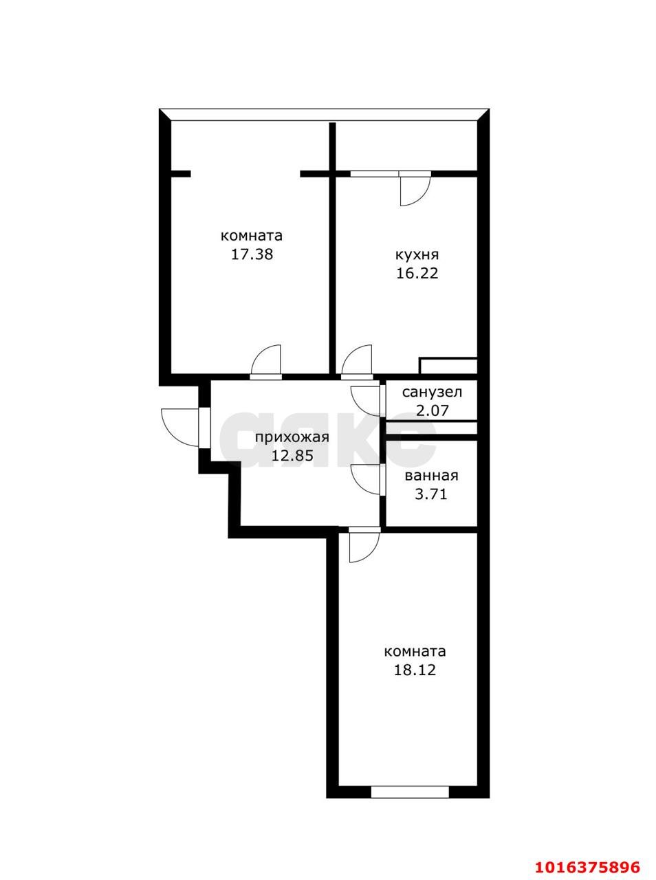Фото №5: 2-комнатная квартира 75&nbsp;м², 15/19&nbsp;эт. - Краснодар, Западный внутригородской округ, ЖК Октябрьский, мкр. Центральный, ул. Октябрьская, 181/2