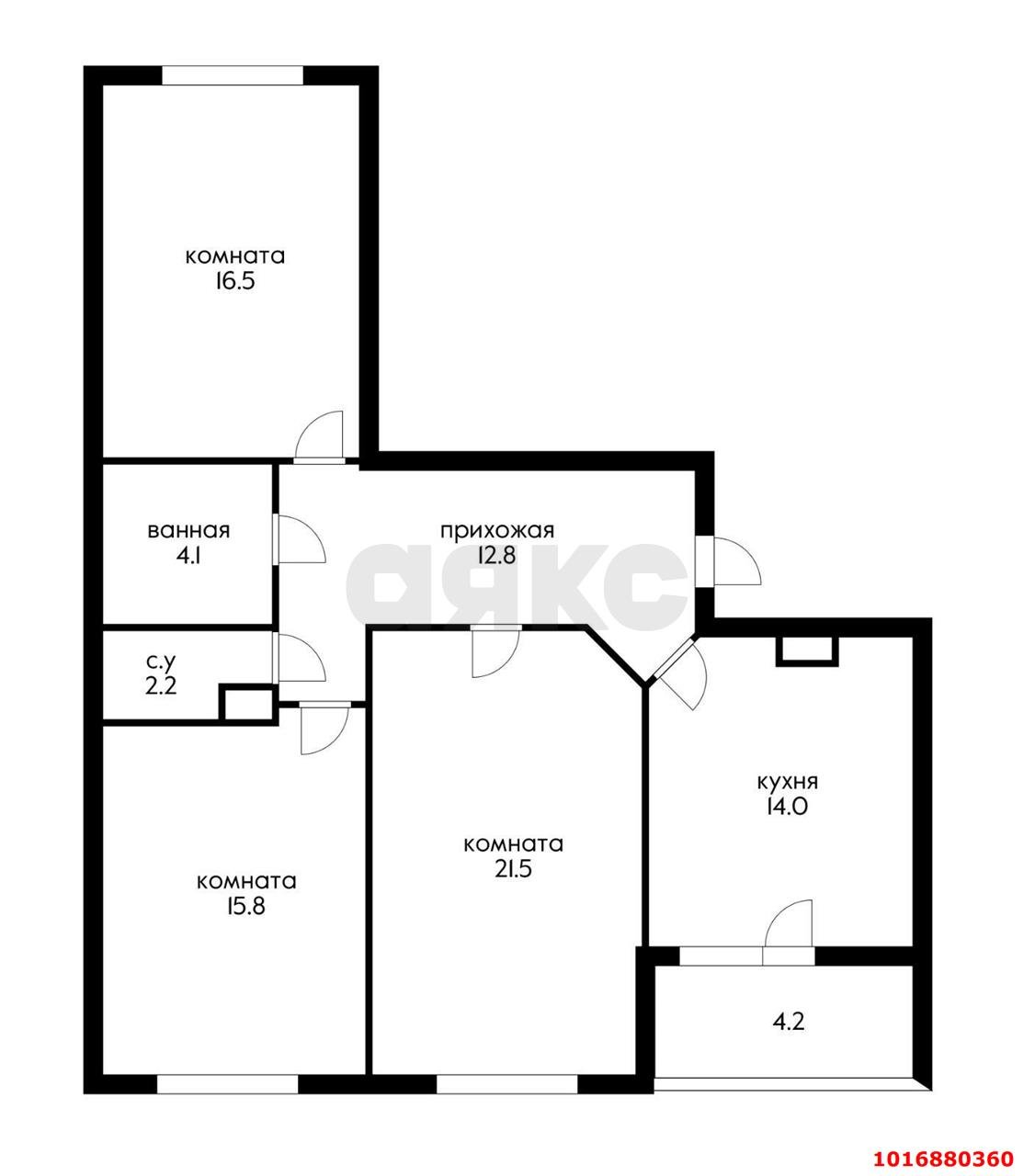 Фото №20: 3-комнатная квартира 91&nbsp;м², 3/24&nbsp;эт. - Краснодар, Центральный внутригородской округ, мкр. Черёмушки, ул. Кубанская, 52