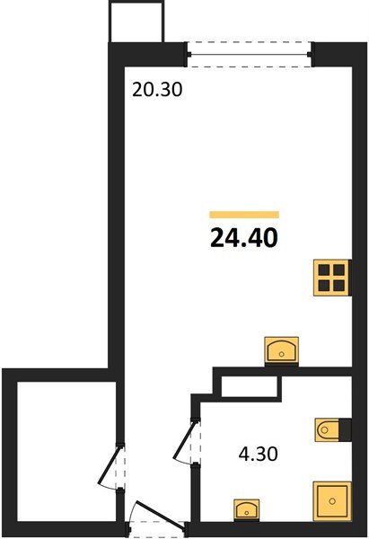 Фото №1: Студия 24&nbsp;м², 3/16&nbsp;эт. - Краснодар, Прикубанский внутригородской округ, мкр. Парк Победы