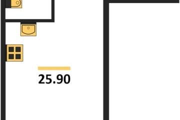 Фото №1: Студия 25 м², 2/9 эт. - Краснодар, мкр. Парк Победы,