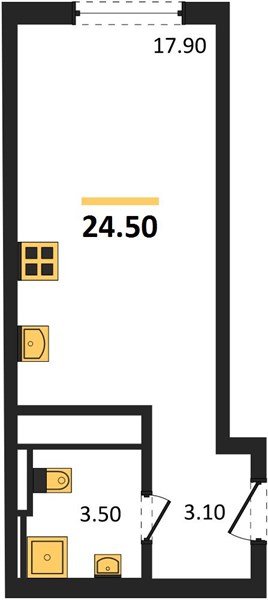Фото №1: Студия 24&nbsp;м², 5/18&nbsp;эт. - Краснодар, Прикубанский внутригородской округ, мкр. квартал Самолёт 7