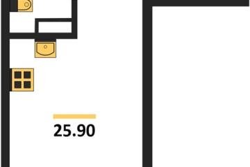 Фото №1: Студия 25 м², 2/9 эт. - Краснодар, мкр. Парк Победы,