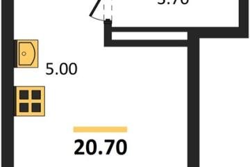 Фото №1: Студия 20 м², 8/18 эт. - Краснодар, мкр. ЖК Грейд,