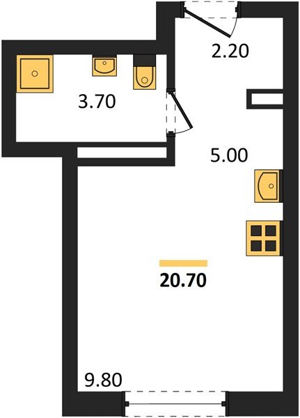 Фото №1: Студия 20&nbsp;м², 13/16&nbsp;эт. - Краснодар, Прикубанский внутригородской округ, мкр. ЖК Грейд