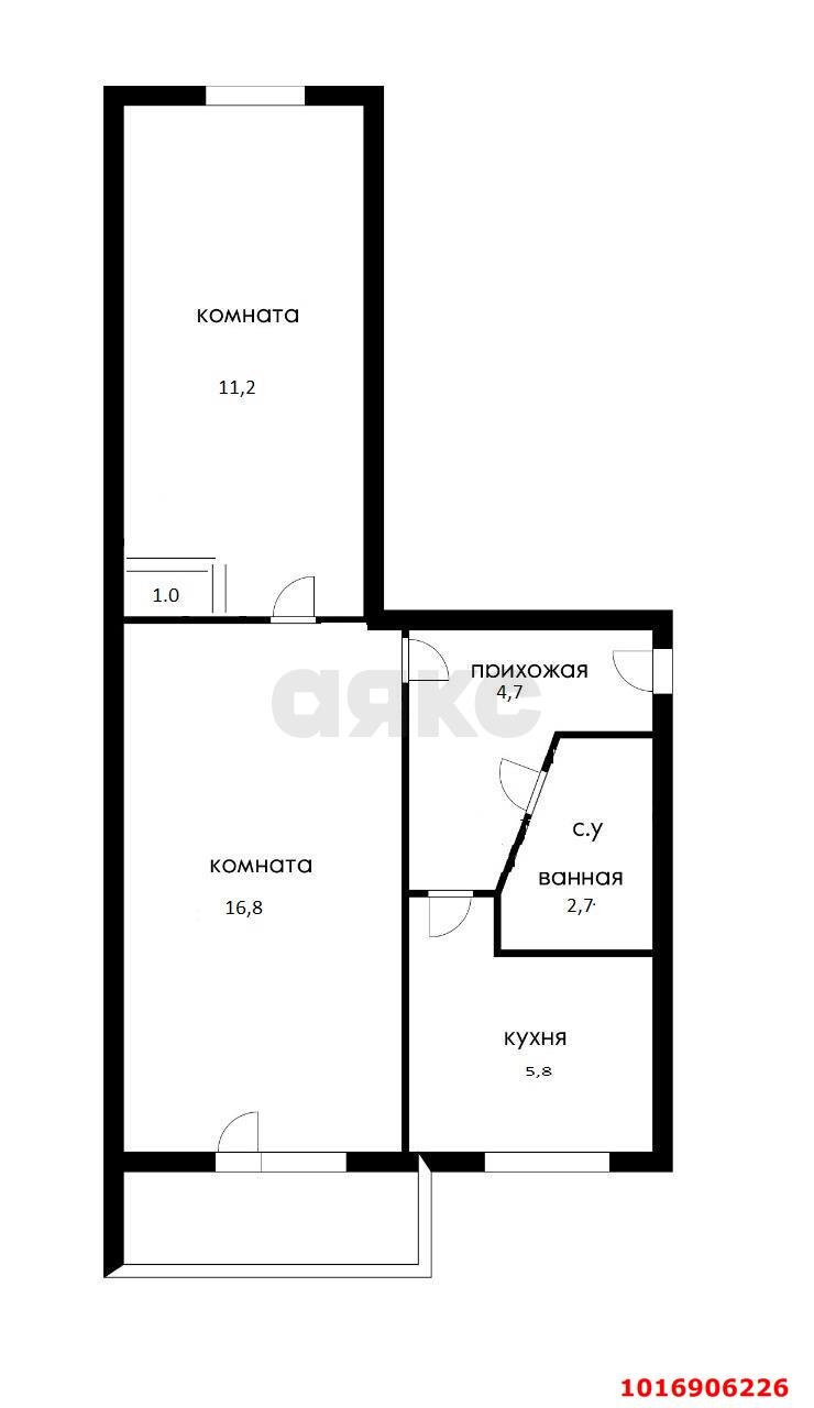 Фото №19: 2-комнатная квартира 42&nbsp;м², 5/5&nbsp;эт. - Краснодар, Прикубанский внутригородской округ, мкр. Авиагородок, ул. Авиагородок, 5