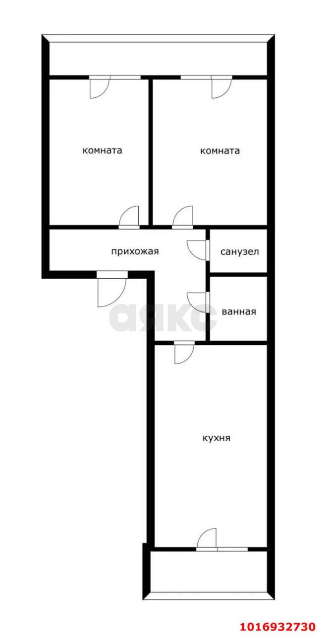 Фото №4: 2-комнатная квартира 61&nbsp;м², 5/5&nbsp;эт. - Краснодар, мкр. Прикубанский внутригородской округ, ул. имени В.М. Комарова, 106Бк8
