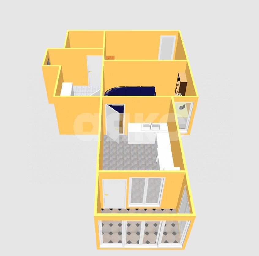 Фото №27: 2-комнатная квартира 50&nbsp;м², 10/16&nbsp;эт. - Анапа, 3Б, мкр. жилой комплекс Метеора, ул. Ленина, 185Ак1