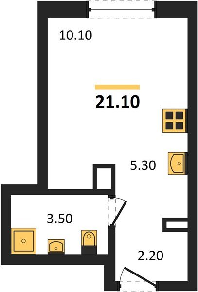 Фото №1: Студия 21&nbsp;м², 10/18&nbsp;эт. - Краснодар, Прикубанский внутригородской округ, мкр. ЖК Грейд